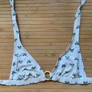 Super cute shoshanna tennis racket bikini top, preppy vibes!